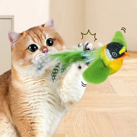 Interactive Bird Cat Toy with Realistic Chirps & Catnip