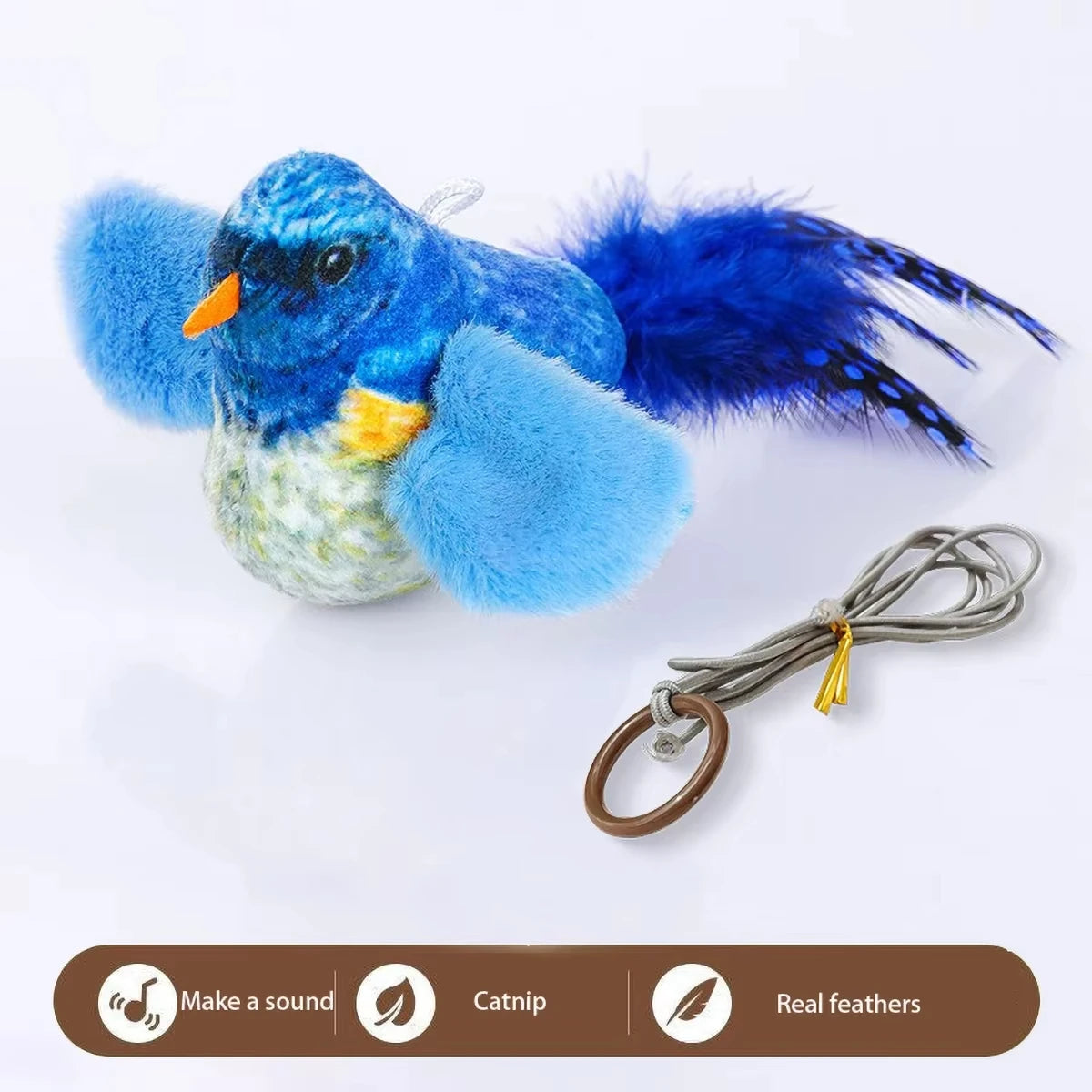 Interactive Bird Cat Toy with Realistic Chirps & Catnip
