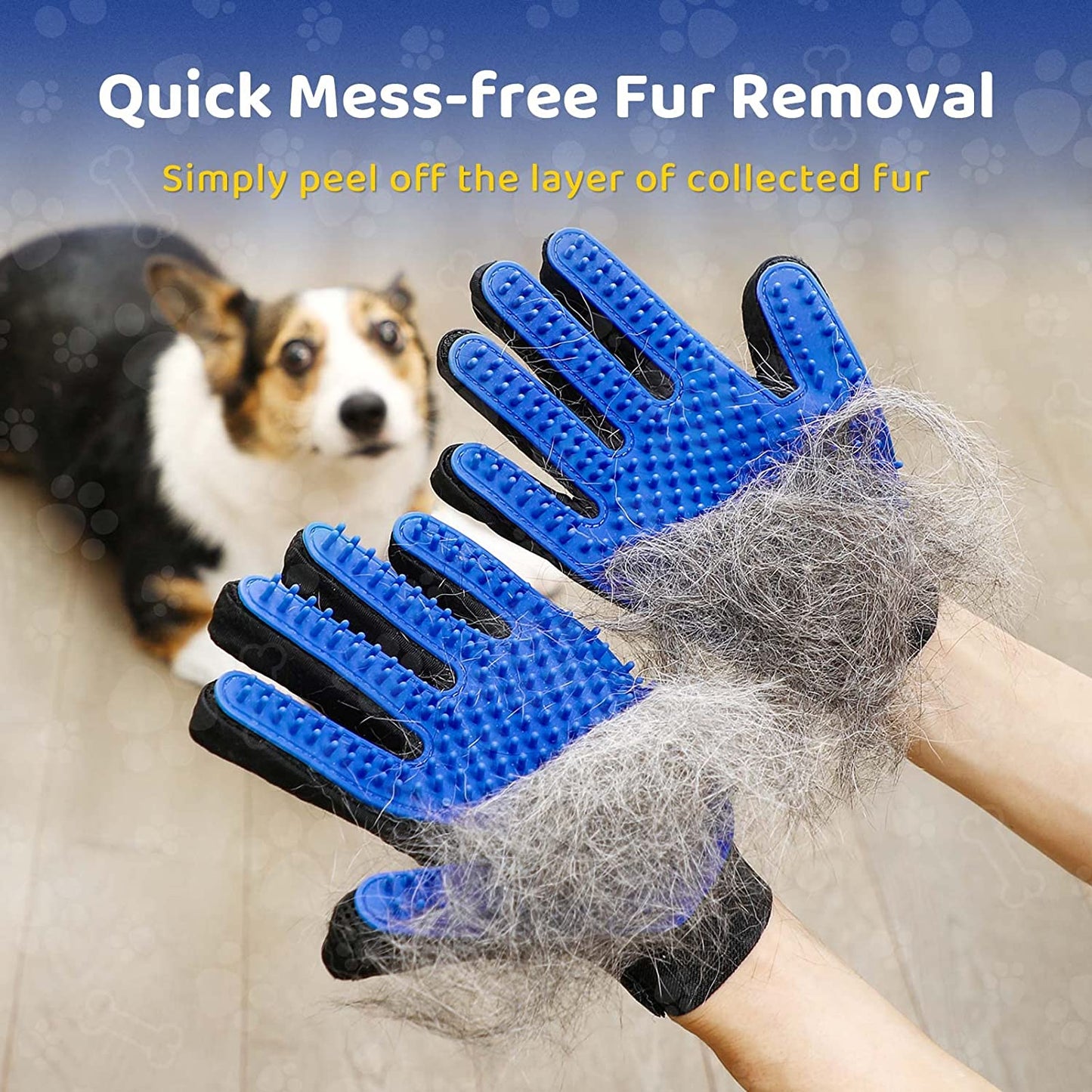 Pet Grooming Glove for Cats & Dogs – Gentle Deshedding & Hair Removal Mitt