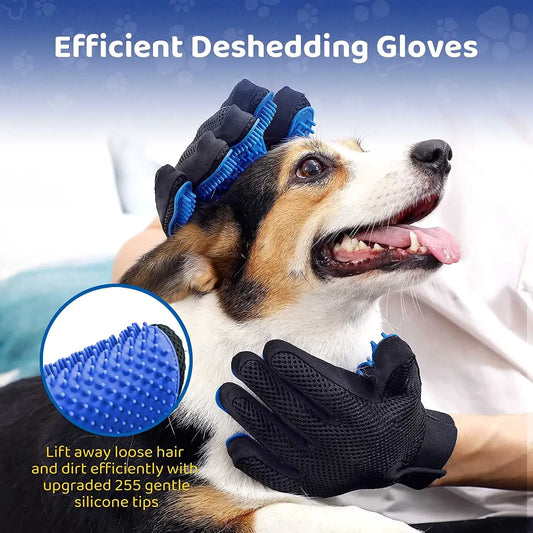 Pet Grooming Glove for Cats & Dogs – Gentle Deshedding & Hair Removal Mitt