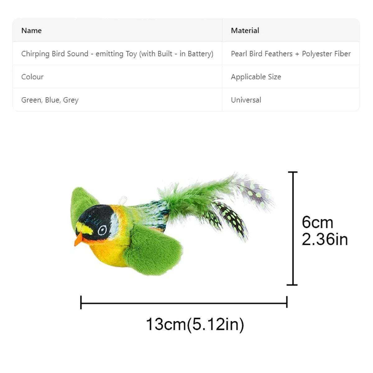 Interactive Bird Cat Toy with Realistic Chirps & Catnip