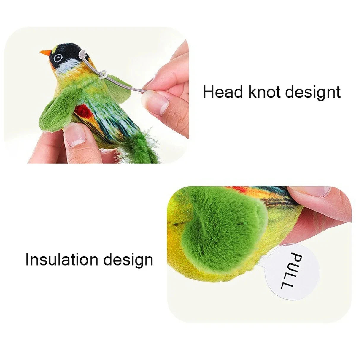Interactive Bird Cat Toy with Realistic Chirps & Catnip