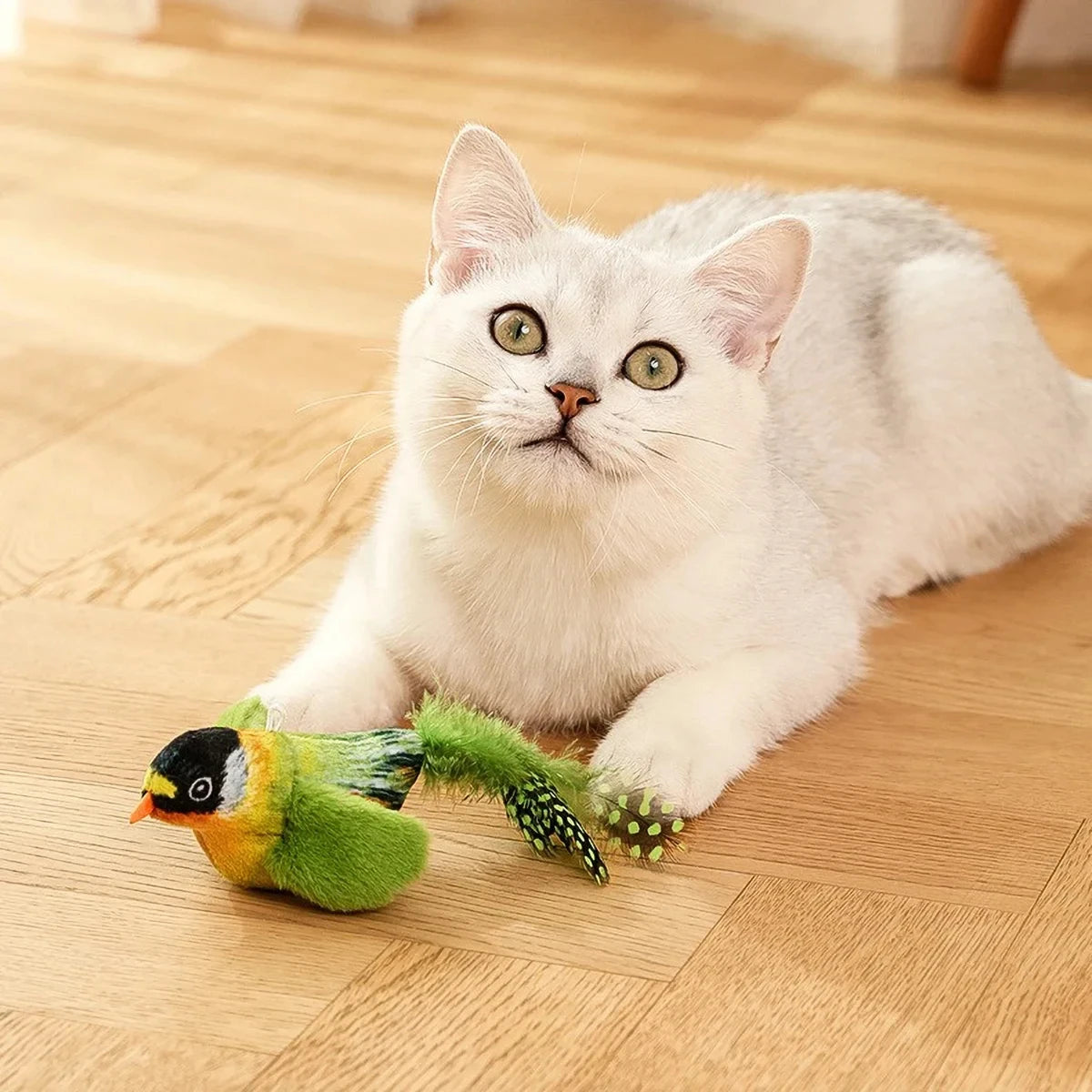 Interactive Bird Cat Toy with Realistic Chirps & Catnip